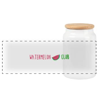 Club des Pastèques - Boîte à biscuits avec couvercle en bois - blanc - Devant