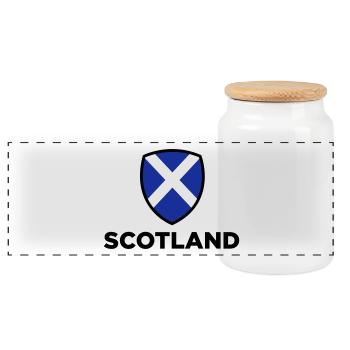 Drapeau national de l Ecosse - Boîte à biscuits avec couvercle en bois - blanc - Devant