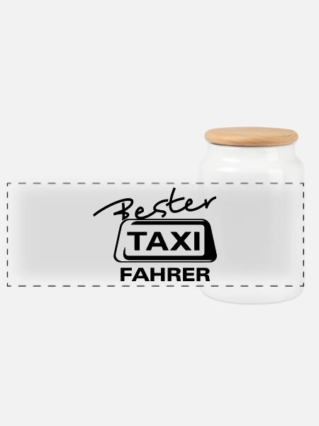 Bester Taxi Fahrer 2 - Panorama Keksdose mit Holzdeckel - Weiß