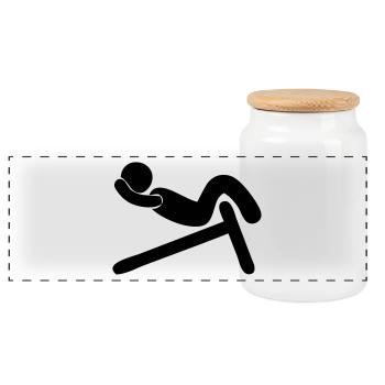 ABS ABS ABS - Boîte à biscuits avec couvercle en bois - blanc - Devant