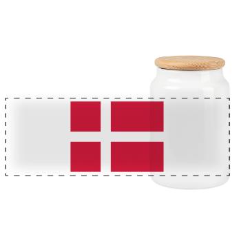 Nationalflagge von Dänemark - Panorama Keksdose mit Holzdeckel - Weiß - Vorne