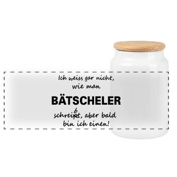 Student zum Bachelor - Panorama Keksdose mit Holzdeckel - Weiß - Vorne