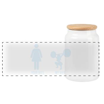 Comparer: Your Wife vs. ma femme - Boîte à biscuits avec couvercle en bois - blanc - Devant