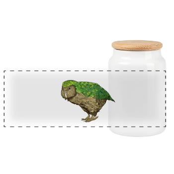 Kakapo - Panorama Keksdose mit Holzdeckel - Weiß - Vorne
