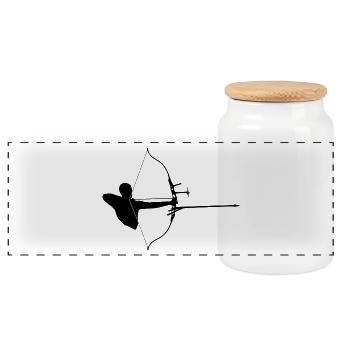archery arrow bow crossbow target sports42 - Panoramic Cookie Jar with Wooden Lid - white - Front