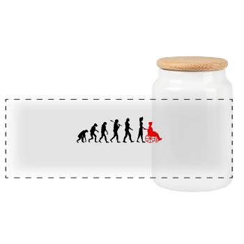 Krankenschwester Shirt · Evolution · Krankenpflege - Panorama Keksdose mit Holzdeckel - Weiß - Vorne