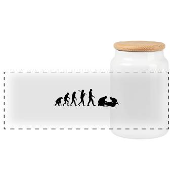 Paramedic Shirt · Evolution · Rescue Service - Panoramic Cookie Jar with Wooden Lid - white - Front