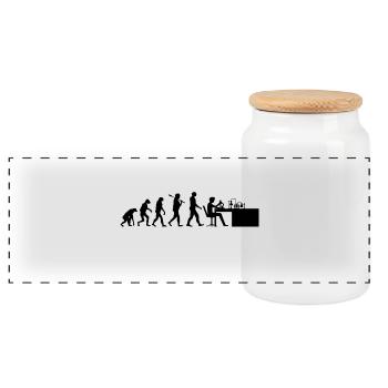 Chemie Evolution Chemiker Geschenk - Panorama Keksdose mit Holzdeckel - Weiß - Vorne