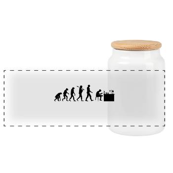 Chemiker Evolution Chemie Geschenk - Panorama Keksdose mit Holzdeckel - Weiß - Vorne