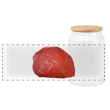 bbq barbecue grillen burger beef bacon steak spare - Panorama Keksdose mit Holzdeckel - Weiß - Vorne