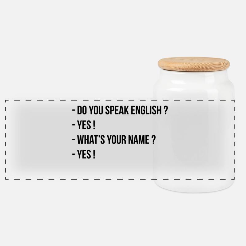 Sprechen Sie Englisch? - Panorama Keksdose mit Holzdeckel - Weiß