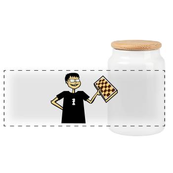 Les échecs Nerd Hobby jeu de plateau cadeau lunettes cool - Boîte à biscuits avec couvercle en bois - blanc - Devant