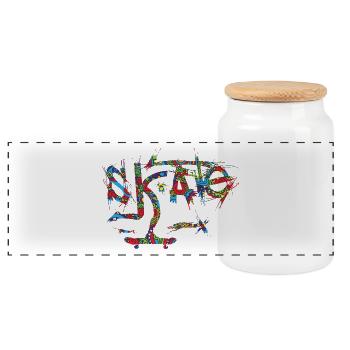 Skate - Panoramic Cookie Jar with Wooden Lid - white - Front