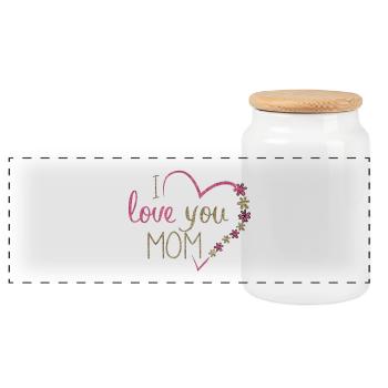Mother's Day shirt gift - Panoramic Cookie Jar with Wooden Lid - white - Front