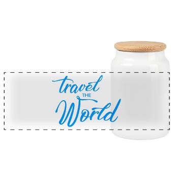 the world - Panoramic Cookie Jar with Wooden Lid - white - Front