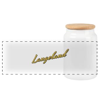 Langeland - Panorama Keksdose mit Holzdeckel - Weiß - Vorne