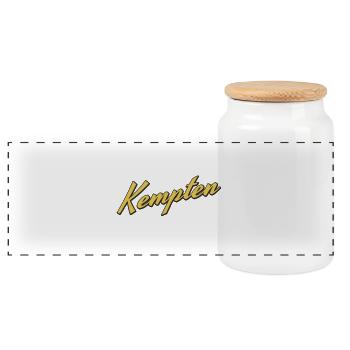 Kempten - Panorama Keksdose mit Holzdeckel - Weiß - Vorne