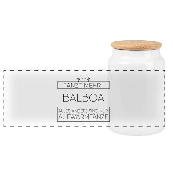 Geschenk für Balboa Tänzer - Panorama Keksdose mit Holzdeckel - Weiß - Vorne