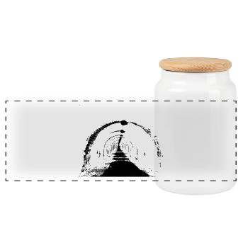 Tunnel #001 - Boîte à biscuits avec couvercle en bois - blanc - Devant