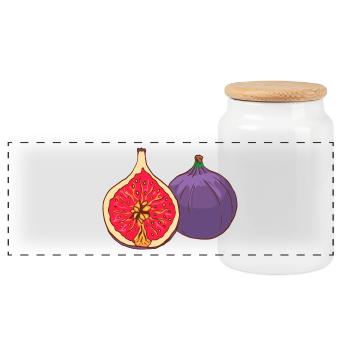 Real figs - Panoramic Cookie Jar with Wooden Lid - white - Front