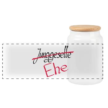 junggeselle 2 - Panorama Keksdose mit Holzdeckel - Weiß - Vorne