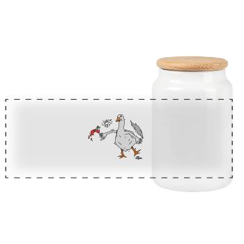 SOBER BOY - Boîte à biscuits avec couvercle en bois - blanc - Devant
