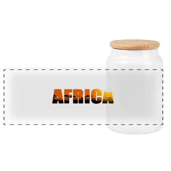 Africa Landscape Lettering - Panorama Keksdose mit Holzdeckel - Weiß - Vorne