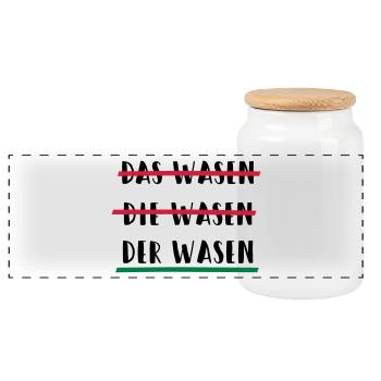 that or the Cannstatter Wasen gift - Panoramic Cookie Jar with Wooden Lid - white - Front
