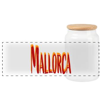 Mallorca 1 - Panorama Keksdose mit Holzdeckel - Weiß - Vorne