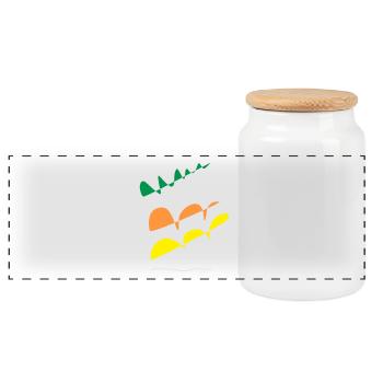 Line color - Panorama Keksdose mit Holzdeckel - Weiß - Vorne