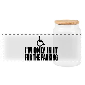 Im seulement dedans pour le parking - Boîte à biscuits avec couvercle en bois - blanc - Devant