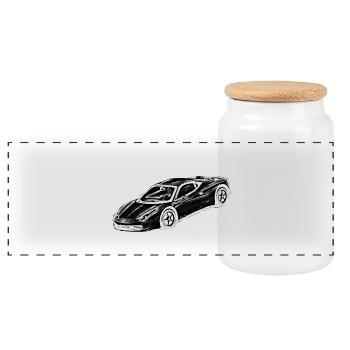Italia - Boîte à biscuits avec couvercle en bois - blanc - Devant