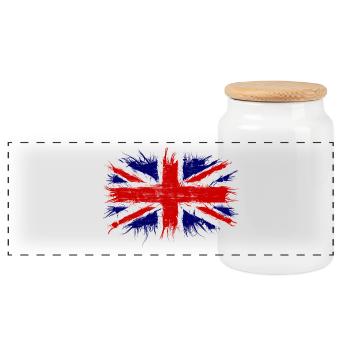 Great Britain flag, England flag, great britain - Panoramic Cookie Jar with Wooden Lid - white - Front