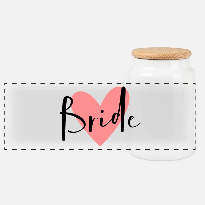 Bride rosa Herz Junggesellinnenabschied - Panorama Keksdose mit Holzdeckel - Weiß