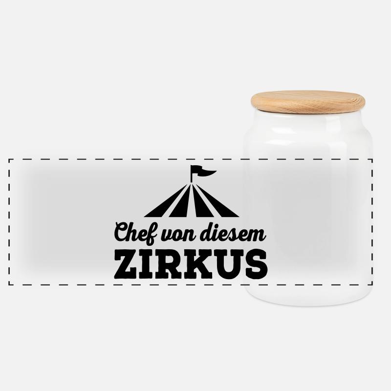 Chef von diesem Zirkus - Panorama Keksdose mit Holzdeckel - Weiß