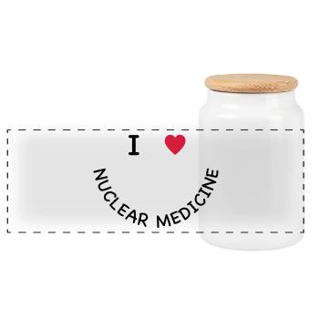 I love nuclear medicine - Panorama Keksdose mit Holzdeckel - Weiß - Vorne