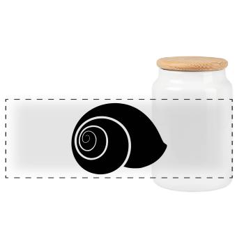 SNAILCASE - Panoramic Cookie Jar with Wooden Lid - white - Front