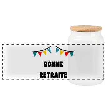 RETRAITE. BONNE RETRAITE. JOYEUSE RETRAITE - Boîte à biscuits avec couvercle en bois - blanc - Devant