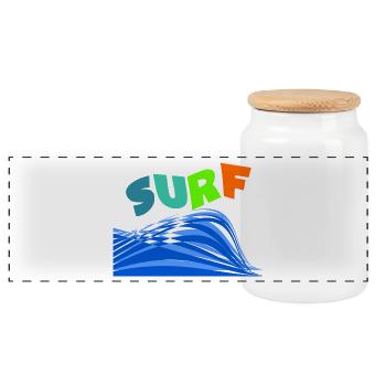 SURFEN. WELLENREITER. WELLENREITER. SPORT. FEIERTAG. REISE. - Panorama Keksdose mit Holzdeckel - Weiß - Vorne