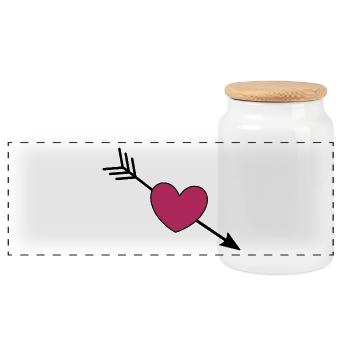 coeur violet coeurs violet rouge saint valentin - Boîte à biscuits avec couvercle en bois - blanc - Devant