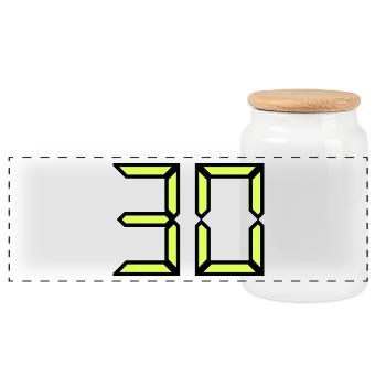 30. 30 YEARS. 30TH ANNIVERSARY. 30 YEARS ANNIVERSARY - Panoramic Cookie Jar with Wooden Lid - white - Front