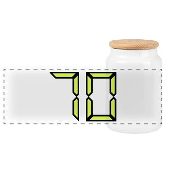 70. 70 YEARS. 70TH ANNIVERSARY. BIRTHDAY 70 YEARS. - Panoramic Cookie Jar with Wooden Lid - white - Front