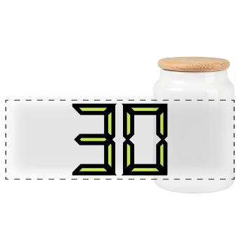 30. 30 YEARS. 30TH ANNIVERSARY. BIRTHDAY 30 YEARS. - Panoramic Cookie Jar with Wooden Lid - white - Front