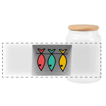RETIREMENT. RETIREMENT. RETIRED. RETIREMENT - Panoramic Cookie Jar with Wooden Lid - white - Front