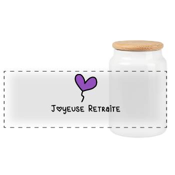 RETIREMENT - Panoramic Cookie Jar with Wooden Lid - white - Front