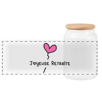 RETIREMENT - Panoramic Cookie Jar with Wooden Lid - white - Front