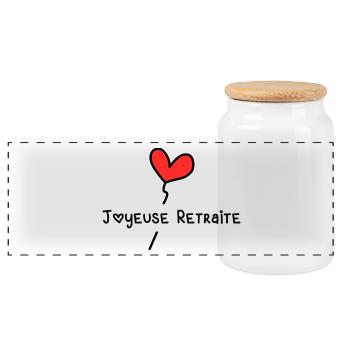 RETIREMENT - Panoramic Cookie Jar with Wooden Lid - white - Front
