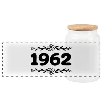 1962 Millésime 1962 Rétro 1962 Anniversaire 1962 - Boîte à biscuits avec couvercle en bois - blanc - Devant