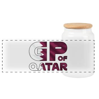 qatar_gp - Panorama Keksdose mit Holzdeckel - Weiß - Vorne