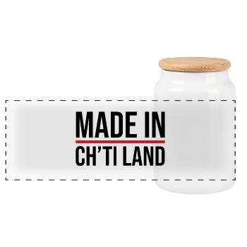 Made in Ch'ti land - Panoramic Cookie Jar with Wooden Lid - white - Front